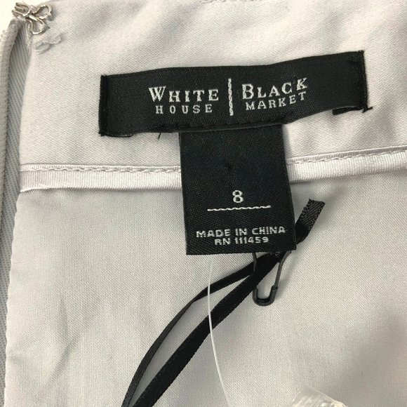 New WHBM Gray Silver Sequin Pencil Skirt Size 8 - Picture 6 of 16